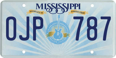MS license plate OJP787