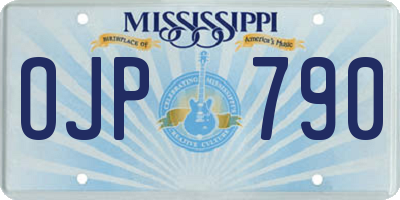 MS license plate OJP790