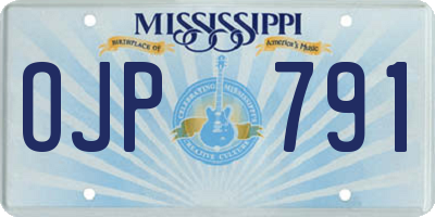 MS license plate OJP791