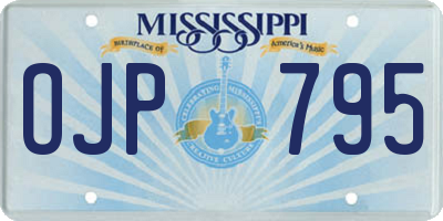 MS license plate OJP795