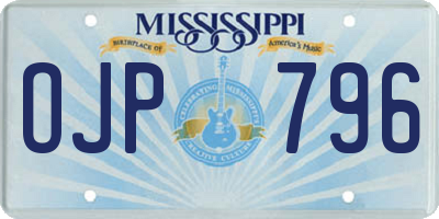 MS license plate OJP796