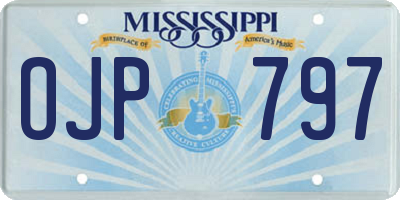 MS license plate OJP797