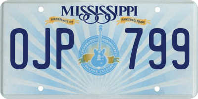 MS license plate OJP799