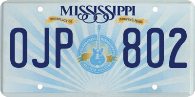 MS license plate OJP802