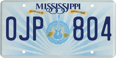 MS license plate OJP804