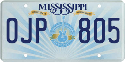 MS license plate OJP805