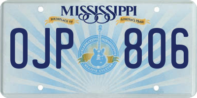 MS license plate OJP806