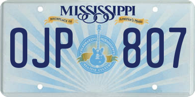 MS license plate OJP807