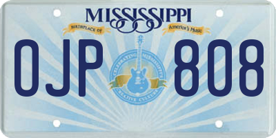 MS license plate OJP808