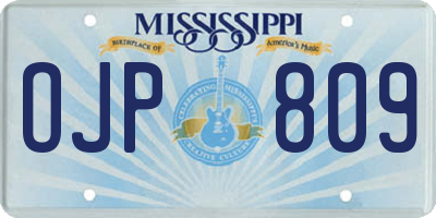 MS license plate OJP809
