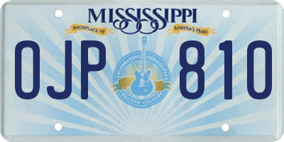 MS license plate OJP810