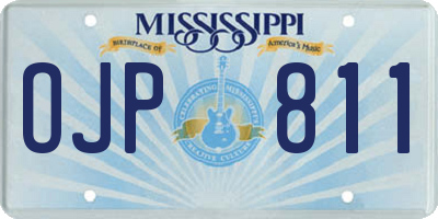 MS license plate OJP811