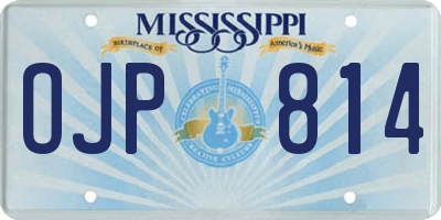 MS license plate OJP814