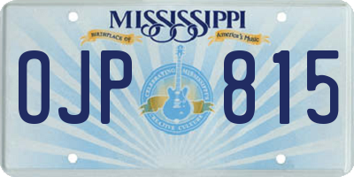 MS license plate OJP815