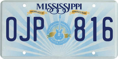 MS license plate OJP816