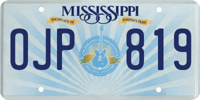 MS license plate OJP819
