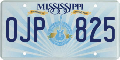 MS license plate OJP825