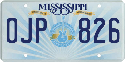 MS license plate OJP826