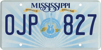 MS license plate OJP827