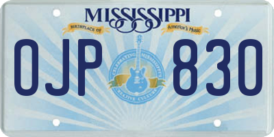 MS license plate OJP830