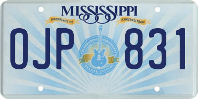 MS license plate OJP831