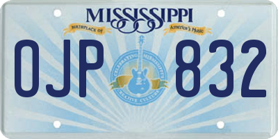 MS license plate OJP832