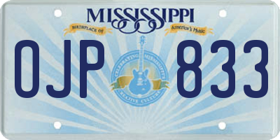 MS license plate OJP833