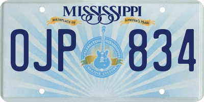 MS license plate OJP834