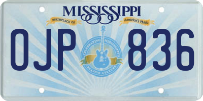MS license plate OJP836