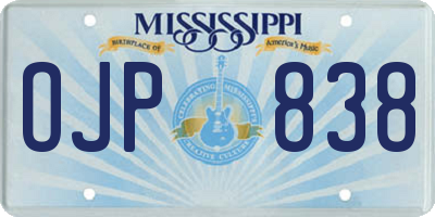 MS license plate OJP838