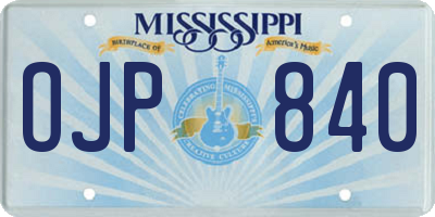 MS license plate OJP840