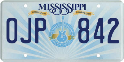 MS license plate OJP842