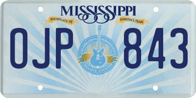 MS license plate OJP843