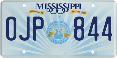 MS license plate OJP844