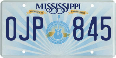 MS license plate OJP845