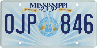 MS license plate OJP846