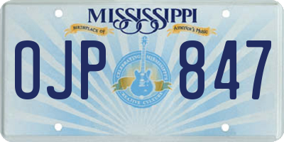 MS license plate OJP847