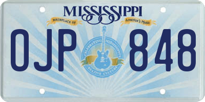 MS license plate OJP848