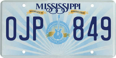 MS license plate OJP849
