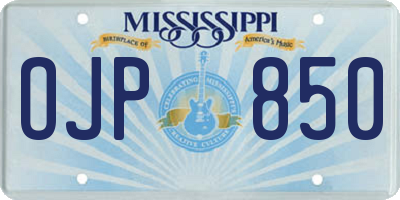MS license plate OJP850