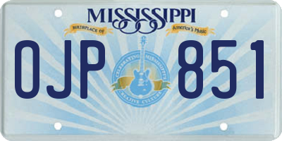 MS license plate OJP851