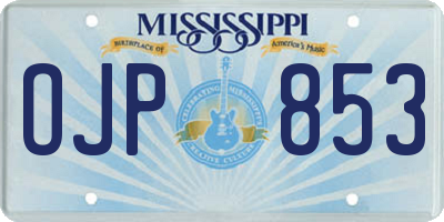 MS license plate OJP853