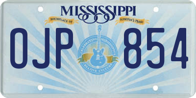 MS license plate OJP854