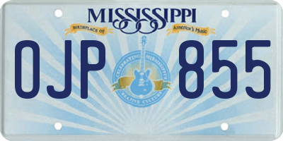 MS license plate OJP855