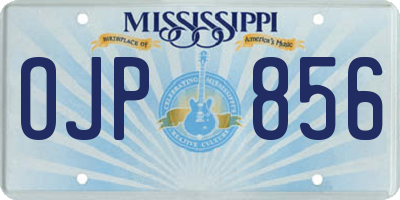 MS license plate OJP856