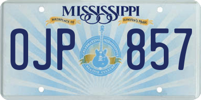 MS license plate OJP857