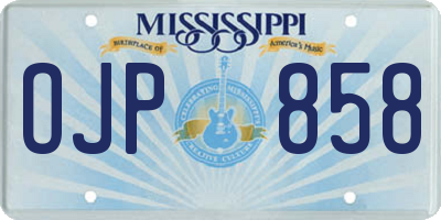 MS license plate OJP858