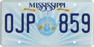 MS license plate OJP859