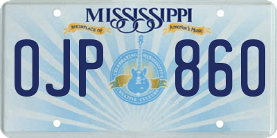 MS license plate OJP860