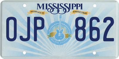 MS license plate OJP862